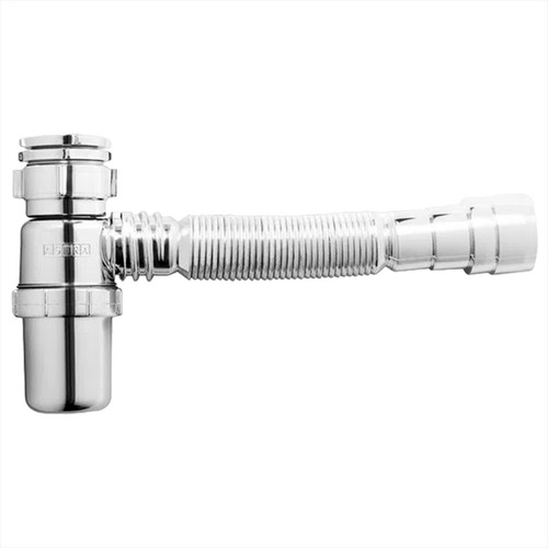 Sifão Sanfonado Universal Prata Com Copo Astra Ssuc2 Cor Cromado