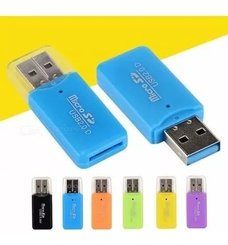 Lector De Memoria Tipo Pendrive Usb Varios Colores