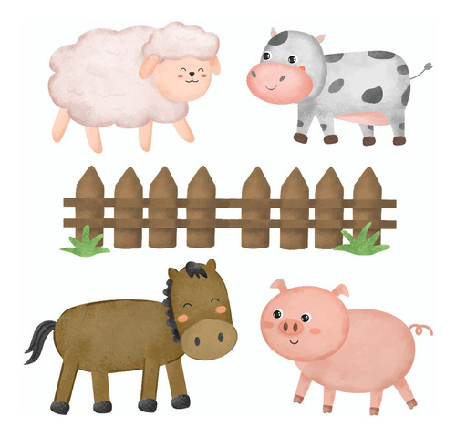 Clipart Animales De La Granja Acuarela 9