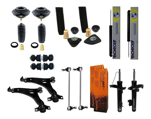 4 Amortecedor + Kit 4 Bieleta 2 Bandeja Focus 09 10 11 12 13