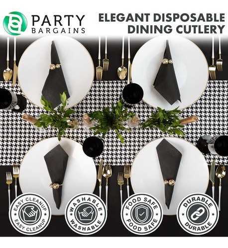 Party Bargains Juego De Cubiertos De Plástico Desechables, 4