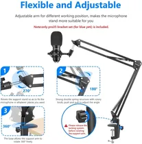 Comprar Microfono Condensador Estudio De Grabacion Radiodifusion Usb