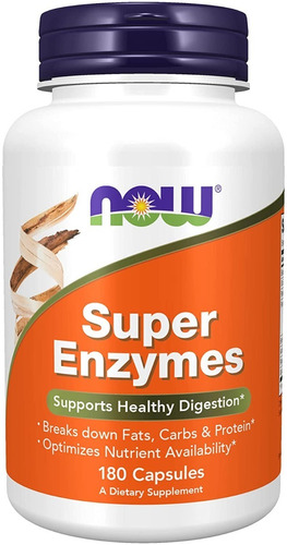 Super Enzymes Digestivas 180 Capsulas Now Super Enzimas