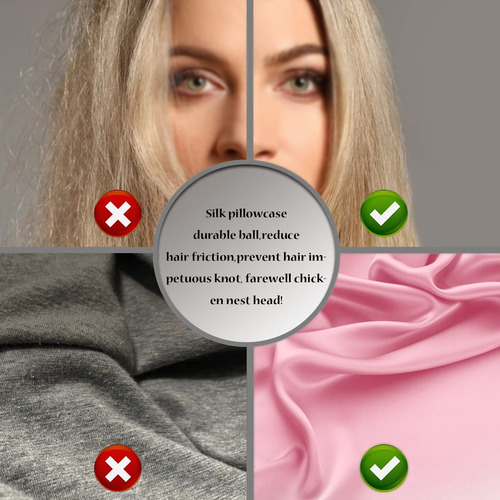 Funda De Almohada De Seda Tamaño Estandar Color Rosa