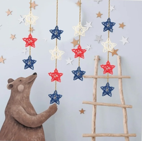 Paquete De Estrellas De Rattan Decorativas 