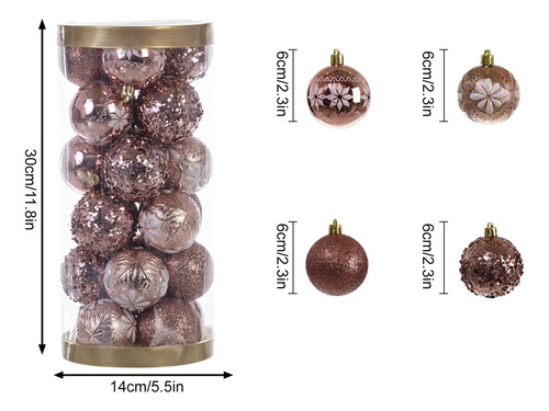 Adornos De Bolas De Navidad Irrompibles De 24 Piezas Con Dec