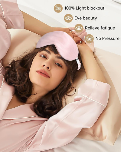 3pzs Gorro De Seda Para Dormir Y Máscara De Ojo Para Mujer