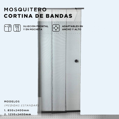 Cortina Mosquitero De Bandas Para Puertas 850 X 2400 Mm!