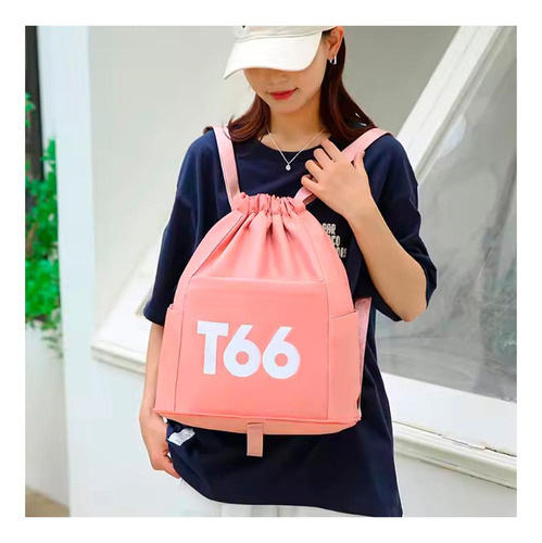 Bolsa Mochila Bisaco Passeio Academia Impermeável Viagem Cor Rosa