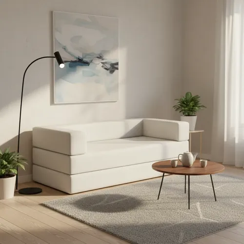 Sofá-cama Compacto 100% Espuma Envio Compacto Em Caixa