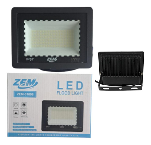 Kit 2 Refletores Led 100w Luz Branca Frio Prova D'água Ip67