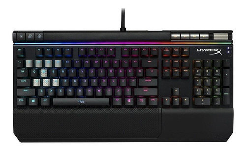 Teclado gamer HyperX Alloy Elite QWERTY inglês US cor preto com luz RGB