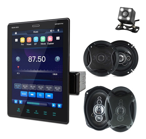 Imagen 1 de 10 de Combo Estereo Stereo Pantalla Tactil Parlantes 6x9 16cm Din