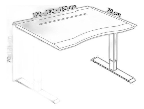 Base Mesa Regulagem De Altura Elétrica Elements Misch White