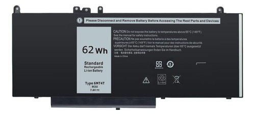 Batería 6mt4t Para Laptop Dell 62wh Latitude 3350 3160 P48g Negro