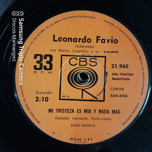 Simple Leonardo Favio Cbs C15