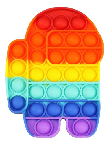 Pop It Among Us Silicona Rainbow Arcoiris Fidget Toy Peque