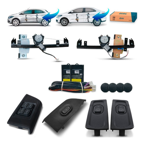 Kit Vidro Eletrico Onix 4porta Compl Inteligente 2013