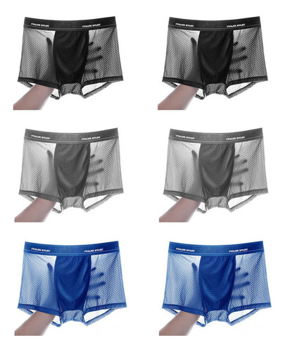 Kit 6 Cuecas Boxer Masculinas Slip Calcinhasas Transparentes