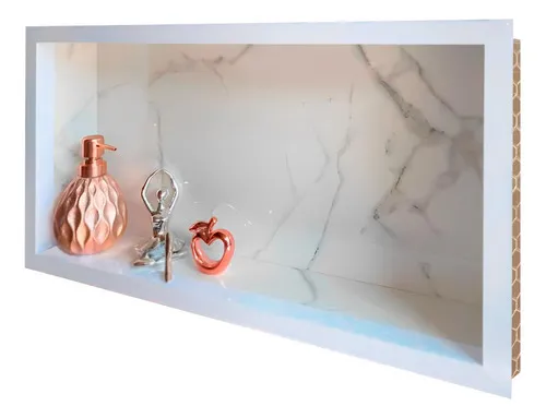 Nicho de baño Lomina de porcelana blanca de Carrara pulida, 60 x 32 cm Lomina Smart Home Solution
