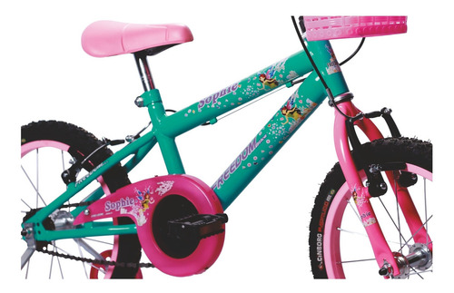 Bicicleta Infantil Para Meninas De Até 7 Anos Com Rodinhas Cor Anis Tamanho do quadro Crianças de 3 a 7 anos