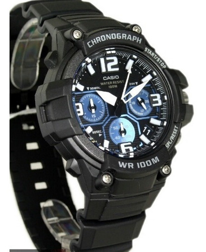 Reloj Casio Modelo Mcw 100 Negro Con Azul