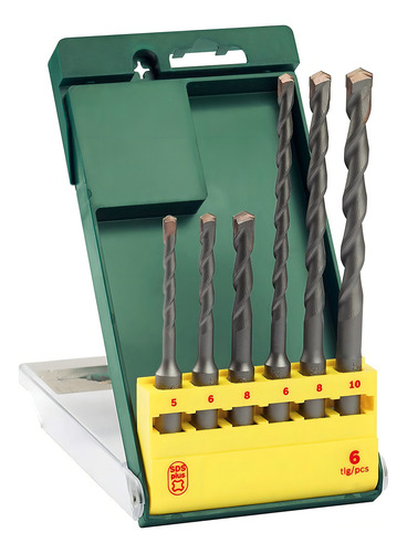 Jogo de brocas Bosch SDS Plus-1 para concreto Ø 5-6-6-8-8-10 mm com 6 peças