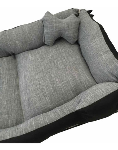 Cama Para Pets Grandes - Cinza E Preto