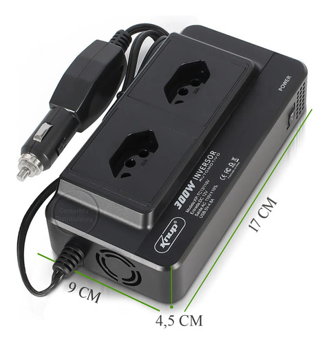 Imagem 4 de 8 de Inversor 12v Para 110v 300w Conversor Tensão E Usb 4 Portas