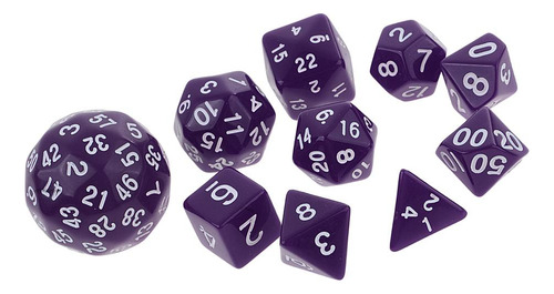 10pcs Dados De Varios Para De Mazmorra Y Dragones Púrpura