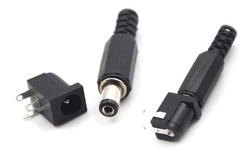 Conector Dc Jack Plug 5,5x2,1mm Macho Y Hembra Pcb 2 Pares