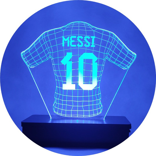 Lámpara Led 3d Camiseta Messi  1 Regalo Rgb 16 Colores 220v