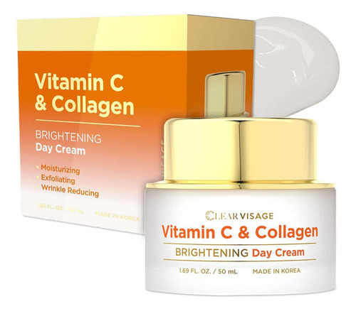 Clear Visage Crema De Día Hidratante Con Vitamina C Y Coláge