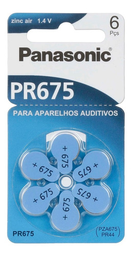 06 Baterias Auditivas 675 Pr44 Aparelho Auditivo Panasonic