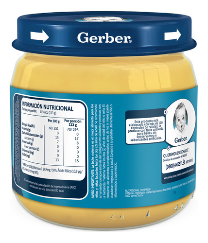 Compota Colado Frutas Mixtas Gerber Sin Azúcar 113gr 2 Unds