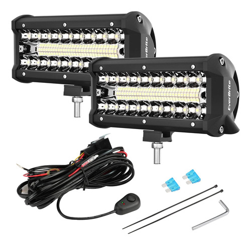 Everbrite 2pcs Barra Led De 7 Pulgadas Y 150w, Spot Flood Of