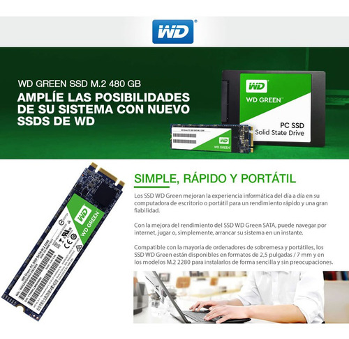 Disco Solido 480gb Wd Green M2 2280 Mallweb