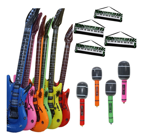 9 Instrumentos Especial Inflables Guitarra Microfono