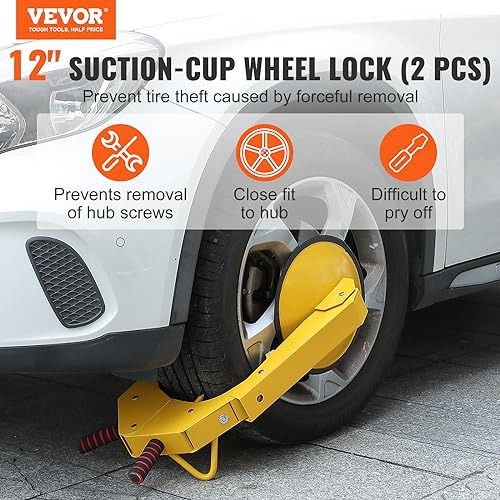 2 Bloqueos De Seguridad Vevor P/rueda Auto Suv Moto Trailer