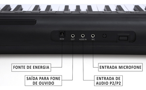 Teclado Musical Iniciante Kobe Kb-150 Preto 61 Teclas