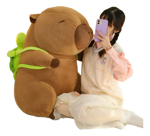 Peluche Capybara Carpincho 80 Cm Kawaii Súper Grande Capy Gigante