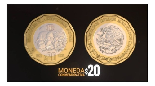 2 Monedas De 20 Pesos 2021 De La Independencia