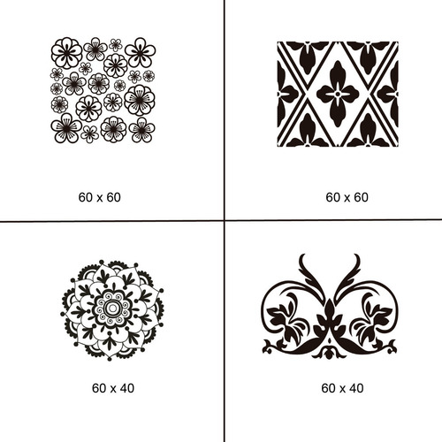 Imagen 4 de 9 de Vinilos Decorativos De Pared - Abstracto Tramas Iconos