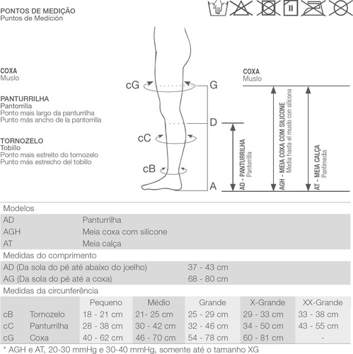 Imagem 2 de 2 de Meia 3/4 Média Comp. Aberta 20-30 Ad 6000 Unissex Venosan