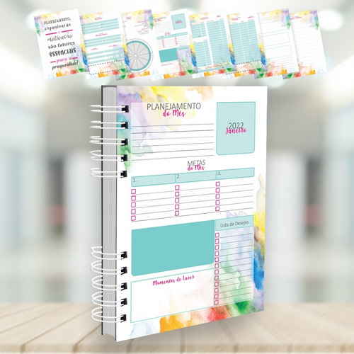 Imagem 8 de 10 de Planner Visão Semanal E Mensal - Coleção Colors
