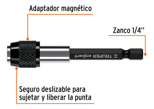 Adaptador De 75 Mm Magnético Para Puntas, Truper Expert.