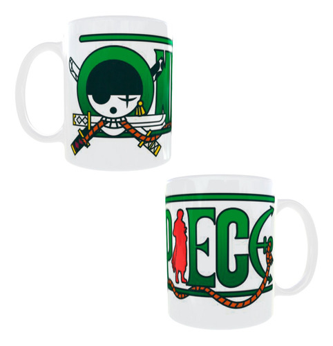 Taza Nueva Con Caja One Piece Roronoa Zoro Logo