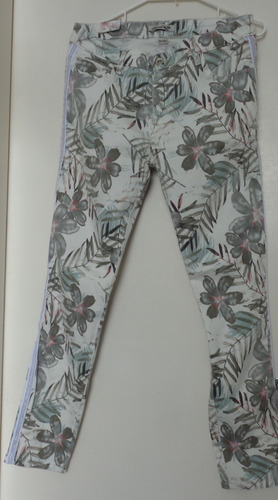 Pantalon Dama Floreado Onado Talla 42/xl Stretch