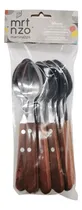 Comprar Cubiertos Cucharas De Mesa X12 Acero Inox Mango De Madera,
