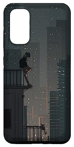 Funda Para Galaxy S20 Anime Art Urban City At Night Balcony